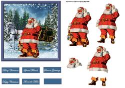 Santa Has No Reindeer Card with Decoupage
