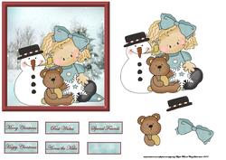 Snowman and His Friends Card and Decoupage