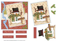 Handpainted Snowman Card with a Topper