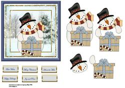 Pressie from the Snowman Card with Decoupage