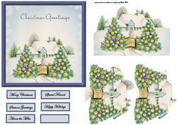 Christmas Vintage Cottage Card and Easy Cut Decoupage