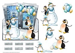 Penguin Party Over the Edge Card and Decoupage