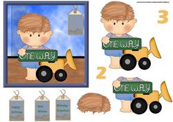 One Way Traffic Card Front with Decoupage