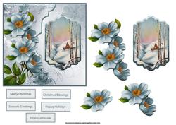 House on the Snow Covered Hill Bracket Card
