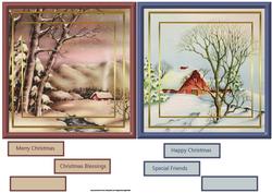 Christmas Vintage Snow Scenes, Card Fronts