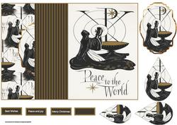 Peaceful Joy to the World No Hole Fold Back Card