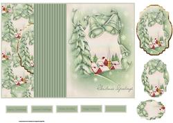 Vintage Christmas Bells No Hole Fold Back Card
