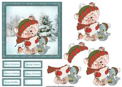 Ted's Choir Friends Card with Decoupage