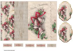 Christmas Bells No Hole Fold Back Card with Toppers