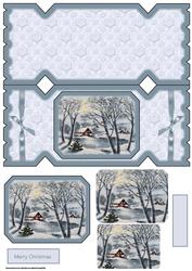 Vintage Christmas Scene Cracker with a Topper