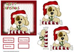 Christmas Candy Dog Card Front
