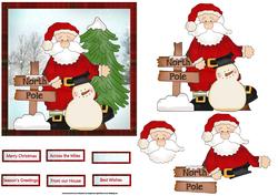 Santa at the North Pole Card with Decoupage
