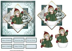 Waving Snowman Card with a Topper