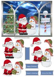 Snowman Has a Gift for Santa, Window View