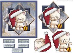 Christmas Cat Card with a Topper