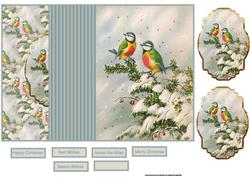 Birds in the Snow No Hole Fold Back Card