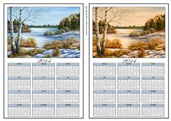 Season Paintings, Winter and Autumn A5 Calendars