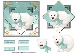 Polar Bear Card with a Topper and Decoupage