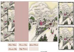 Christmas Train No Hole Fold Back Card