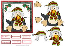 Penguin Wrapped Up in Hat and Scarf Card