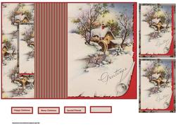 Vintage Watermill No Hole Fold Back Card