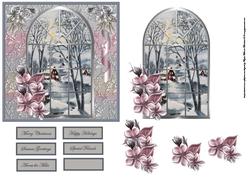 Frozen Lake Window View Card with a Topper