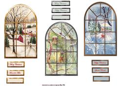 Vintage Window View Toppers and Sentiment Tags