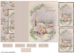 A Silent Night No Hole Fold Back Card with Toppers