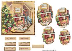 Christmas Living Room Card with Topper