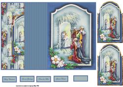 Three Kings at the Nativity No Hole Fold Back Card