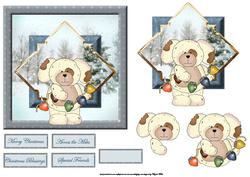 Teddy Bear with Lights Card with Topper