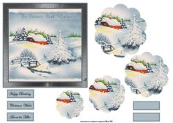 House in the Snow Hills Card and Petal Stacker