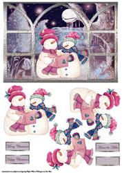 Snowman Carol Singers Card and Decoupage