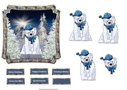 Polar Bear in the Moonlight Card with Decoupage