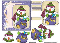 Snowman with His Sack of Toys Card