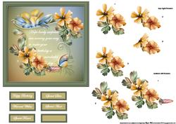 Flowers in Verse Card with Decoupage
