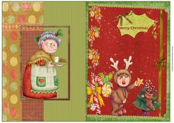Mrs Clause with the Milk and Cookies Fold Back Card