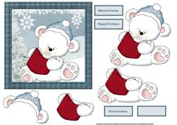 Baby Polar Bear First Christmas Card