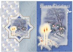 Christmas Candles and Holly Fold Back Card