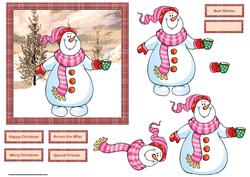 Snowman Has a Hot Chocolate to Keep Warm Card