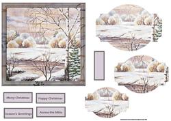 Winter Scene Card with Shaped Pyramid Layers