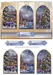 Christmas Trees in the Park Window Panel Card