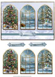 Christmas Trees and Presents Windows Card