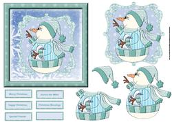 Snowman with a Heart Card, Topper and Decoupage