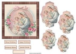Baby Jesus and Mary Card with Shaped Layers