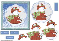 Christmas Snowman with a Star Card and Topper