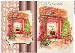 Cosy Christmas Fire Fold Back Card
