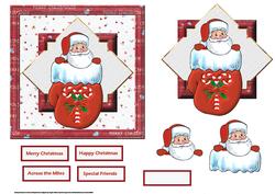 Christmas Santa in a Mitt Card with Decoupage