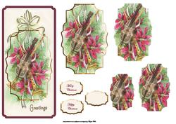 Musical Christmas Dl Card with Shaped Pyramid