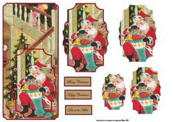 Santa is Being Watched Dl Card with Pyramid Layers
